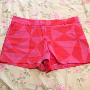 LOFT Geometric Linen Shorts